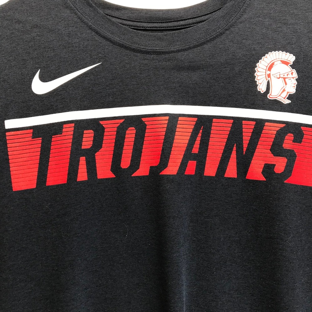 Nike USC Trojans Mens Large Dri-FIT Long Sleeve Athletic Cut T-Shirt Navy Blue